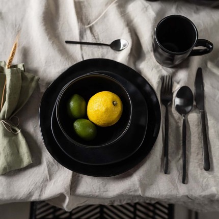 Assiettes Organic 26cm noires set de 6 Kare Design
