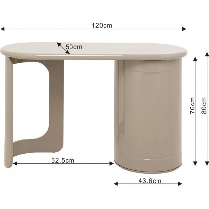 Bureau Groove taupe 120x50cm Kare Design