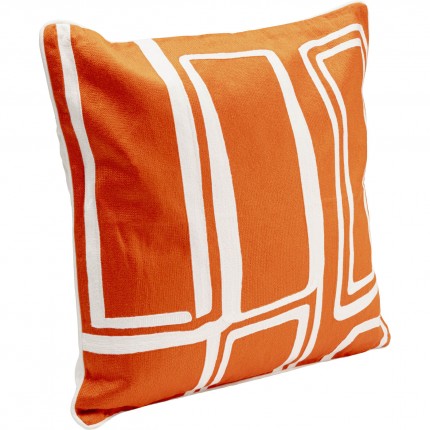 Coussin Arty orange et blanc Kare Design