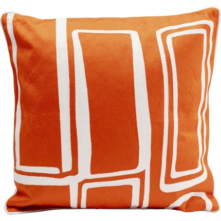 Coussin Arty orange et blanc Kare Design
