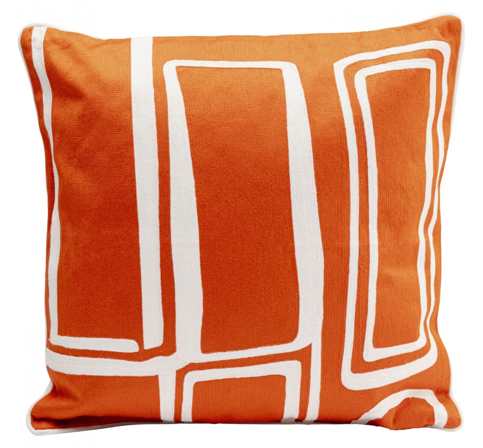 Coussin Arty orange et blanc Kare Design