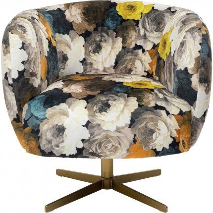 Fauteuil pivotant Pivoines jaunes Kare Design