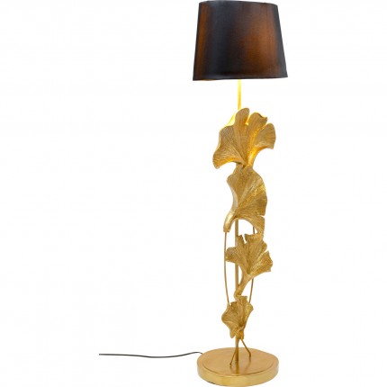 Lampadaire feuilles de ginkgo 129cm dorées Kare Design