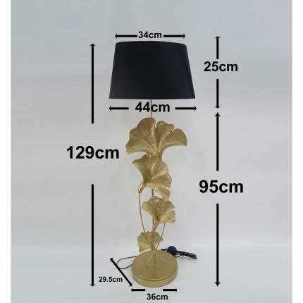 Lampadaire feuilles de ginkgo 129cm dorées Kare Design