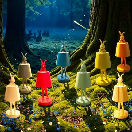 Lampe Animal lapin LED 29cm bleue Kare Design