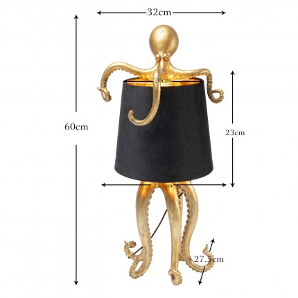 Lampe pieuvre dorée et noire 60cm Kare Design