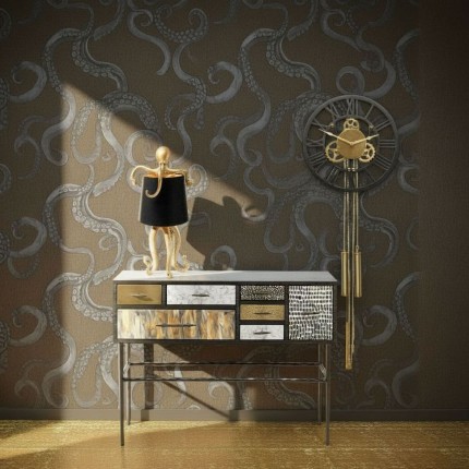 Lampe pieuvre dorée et noire 60cm Kare Design