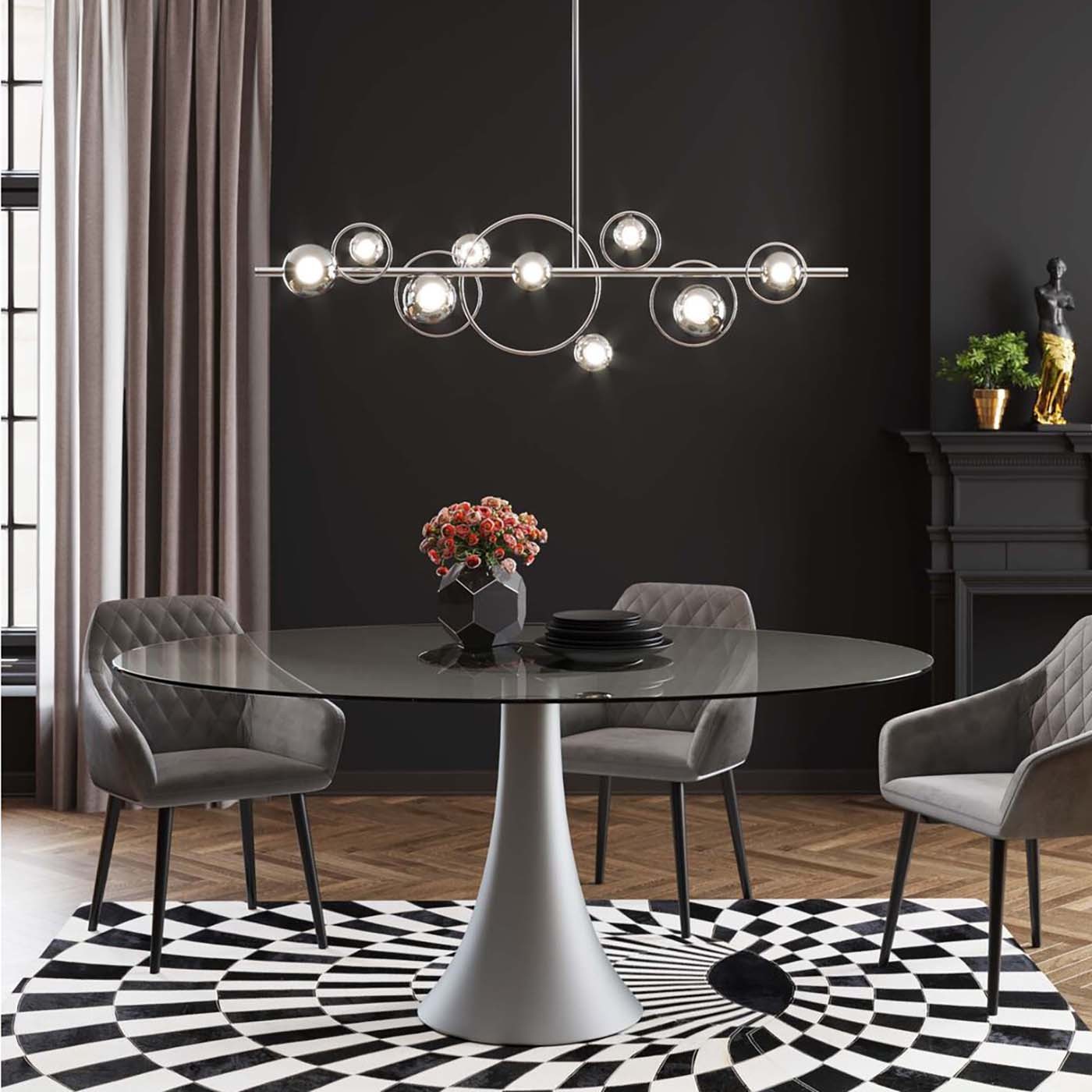 lustre design au d'une table