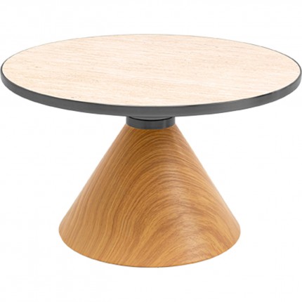 Table basse Cono Travertino 70cm chêne Kare Design
