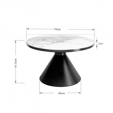 Table basse Cono Travertino 70cm chêne Kare Design