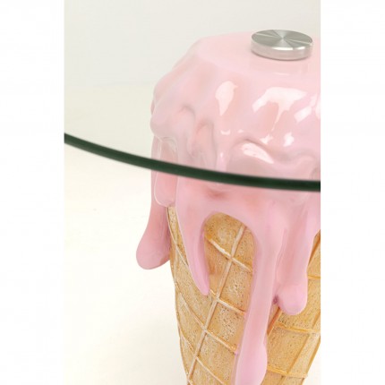 Table d'appoint glace 48cm fraise Kare Design