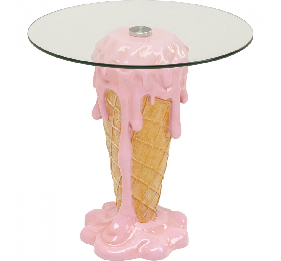 Table d'appoint glace 48cm fraise Kare Design