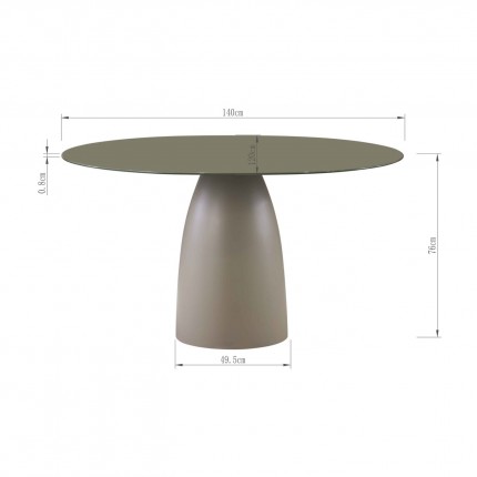 Table Terry 140x120cm Kare Design